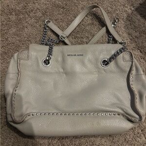 Michael Kors Cream Leather Shoulder Bag
